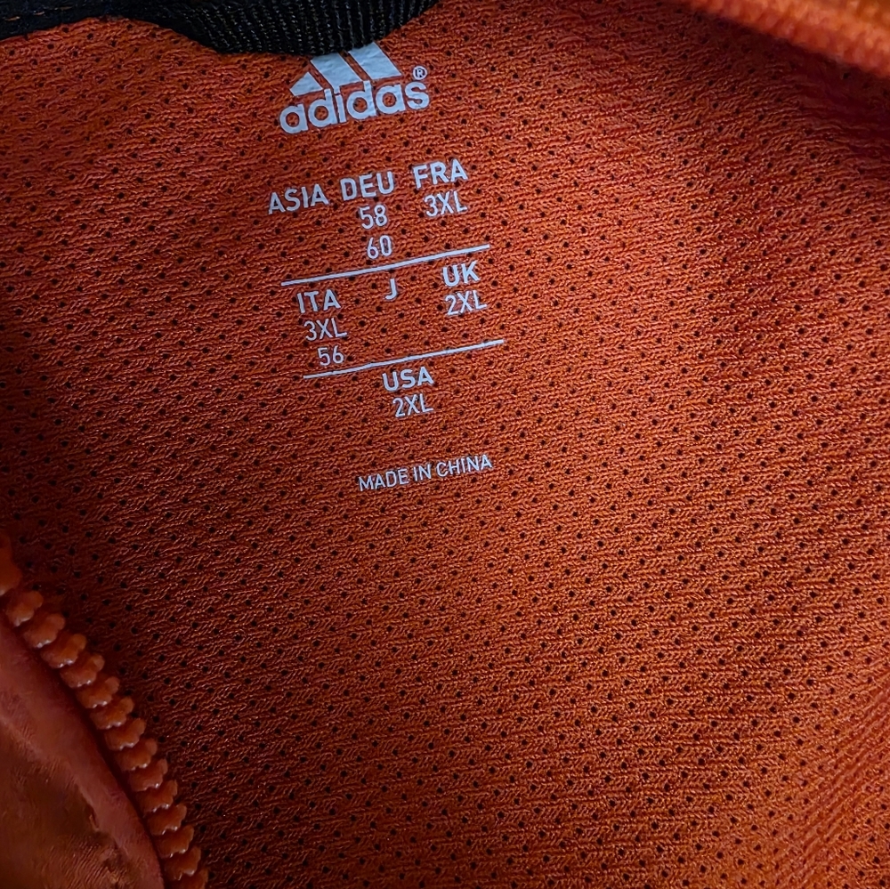 Adidas Orange Quarter Zip Athletic Batting Jacket sz 2XL - Picture 3 of 4